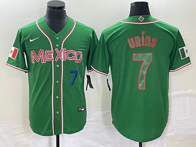 Men 2023 World Cub Mexico #7 Urias Green green Nike MLB Jersey13